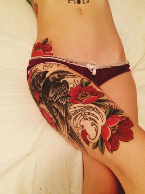 Flower Leg Tattoo